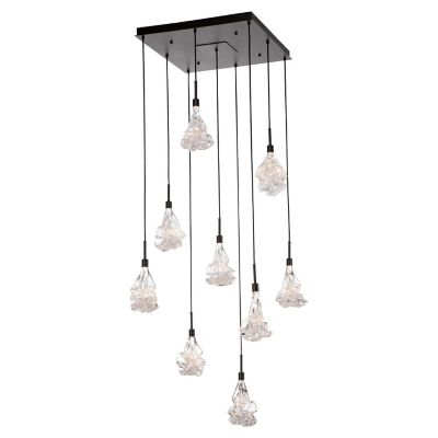 Hammerton Studio Blossom Square LED Multi-Light Pendant Light - Color: Clea
