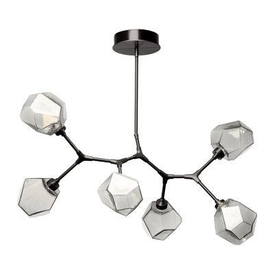 Hammerton Studio Gem Modern Branch LED Chandelier - Color: Black - Size: 6 