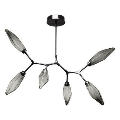 Hammerton Studio Rock Crystal Modern Branch LED Chandelier - Color: Black -