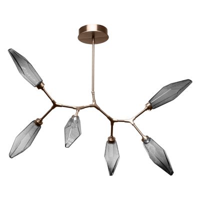 Hammerton Studio Rock Crystal Modern Branch LED Chandelier - Color: Bronze 