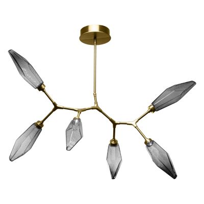 Hammerton Studio Rock Crystal Modern Branch LED Chandelier - Color: Brass -