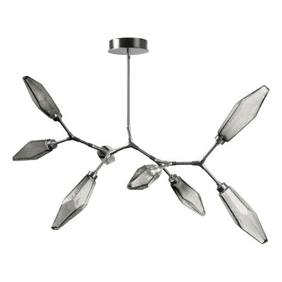 Hammerton Studio Rock Crystal Modern Branch LED Chandelier - Color: Silver 