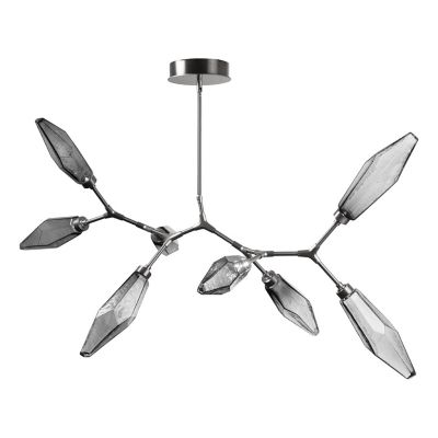 Hammerton Studio Rock Crystal Modern Branch LED Chandelier - Color: Black -