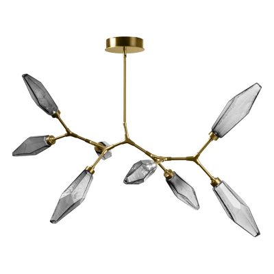 Hammerton Studio Rock Crystal Modern Branch LED Chandelier - Color: Brass -