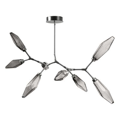 Hammerton Studio Rock Crystal Modern Branch LED Chandelier - Color: Silver 