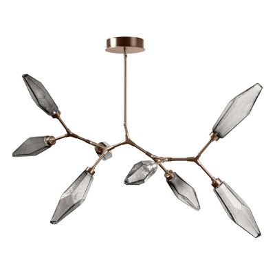 Hammerton Studio Rock Crystal Modern Branch LED Chandelier - Color: Bronze 