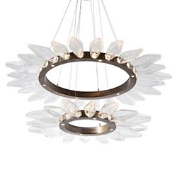 Rock Crystal Radial Ring Two-Tier LED Chandelier