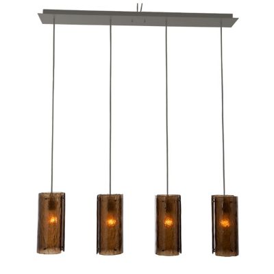 Hammerton Studio Textured Glass Multi-Port Linear Chandelier - Color: Silve