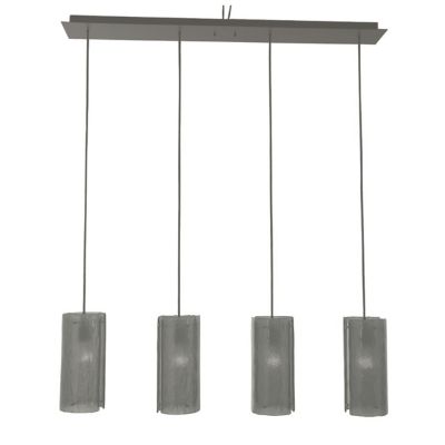 Hammerton Studio Textured Glass Multi-Port Linear Chandelier - Color: Silve