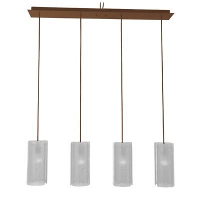 Hammerton Studio Textured Glass Multi-Port Linear Chandelier - Color: Bronz