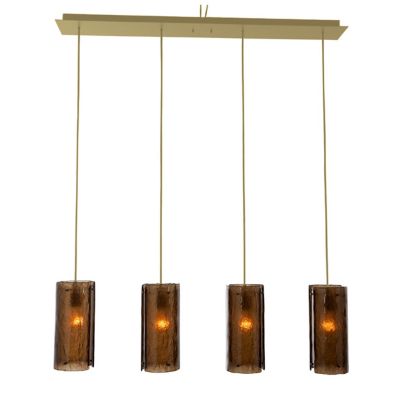 Hammerton Studio Textured Glass Multi-Port Linear Chandelier - Color: Brass