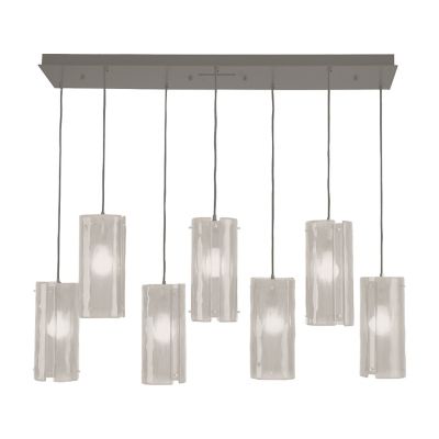 Hammerton Studio Textured Glass Multi-Port Linear Chandelier - Color: Silve