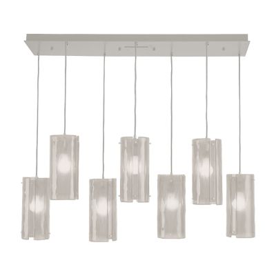 Hammerton Studio Textured Glass Multi-Port Linear Chandelier - Color: Silve