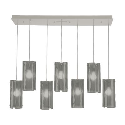 Hammerton Studio Textured Glass Multi-Port Linear Chandelier - Color: Silve