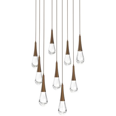 Hammerton Studio Raindrop Square LED Multi-Light Pendant Light - Color: Cle
