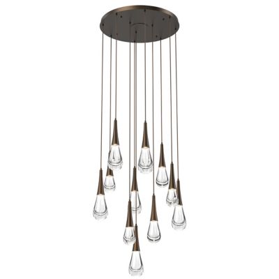 Hammerton Studio Raindrop Round LED Multi-Light Pendant Light - Color: Clea