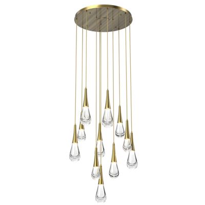 Hammerton Studio Raindrop Round LED Multi-Light Pendant Light - Color: Clea