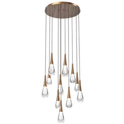 Hammerton Studio Raindrop Round LED Multi-Light Pendant Light - Color: Clea