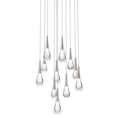 Hammerton Studio Raindrop Round LED Multi-Light Pendant Light - Color: Clea