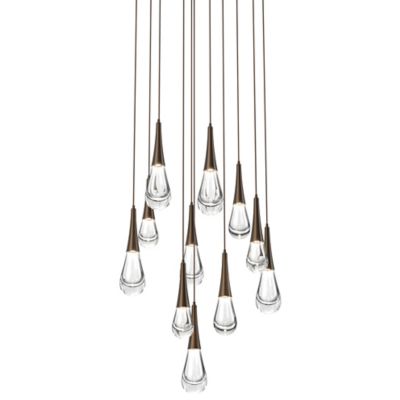 Hammerton Studio Raindrop Round LED Multi-Light Pendant Light - Color: Clea