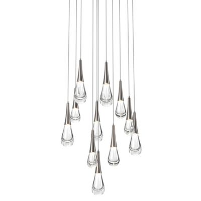 Hammerton Studio Raindrop Round LED Multi-Light Pendant Light - Color: Clea