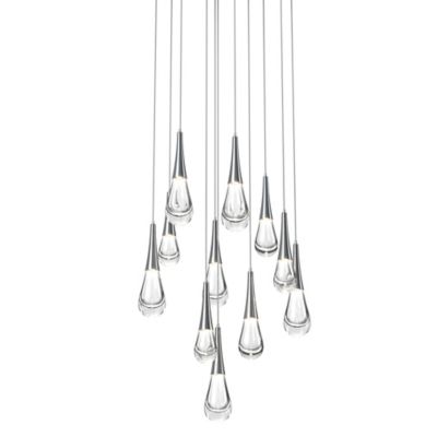 Hammerton Studio Raindrop Round LED Multi-Light Pendant Light - Color: Clea