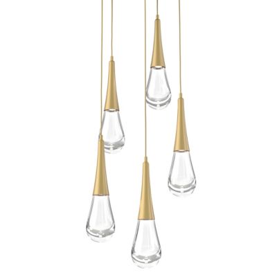 Hammerton Studio Raindrop Round LED Multi-Light Pendant Light - Color: Clea