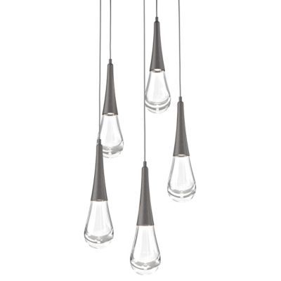 Hammerton Studio Raindrop Round LED Multi-Light Pendant Light - Color: Clea