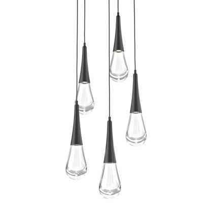 Hammerton Studio Raindrop Round LED Multi-Light Pendant Light - Color: Clea