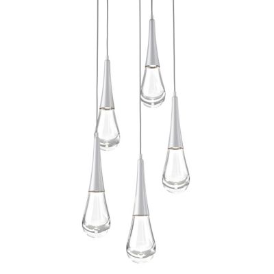 Hammerton Studio Raindrop Round LED Multi-Light Pendant Light - Color: Clea