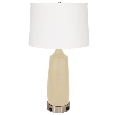 House of Troy Scatchard Table Lamp Lamp With USB Port Base - Color: White -