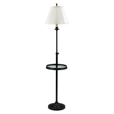 House of Troy Club Adjustable Floor Lamp Lamp With Table - Color: Black - C