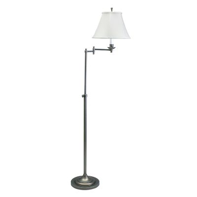 House of Troy Club Adjustable Swing Arm Floor Lamp - Color: Silver - CL200-