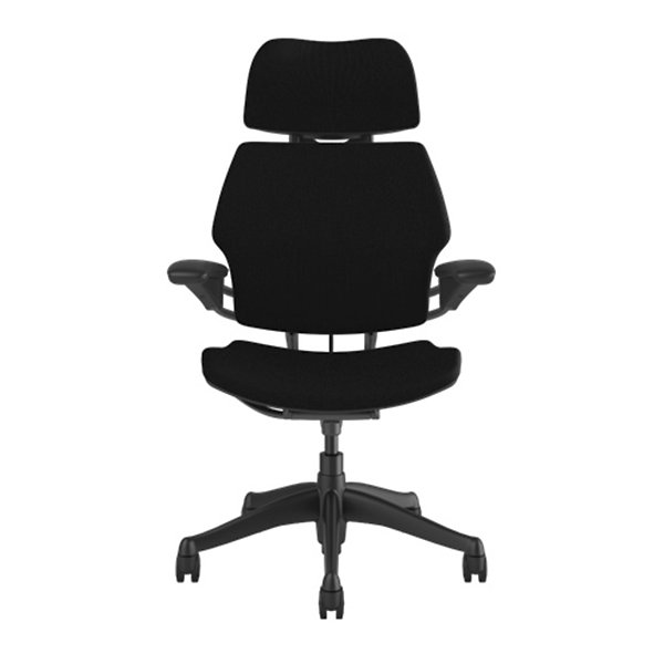 Freedom Task Swivel Desk Chair with Headrest - Color: Black - Humanscale F211GCF10