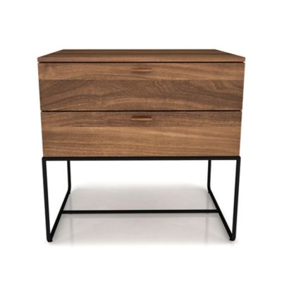 Linea 2 Drawer Night Stand with Steel Base