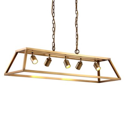 Huxe Sintia LED Linear Chandelier - Color: Brass - Size: 5 light