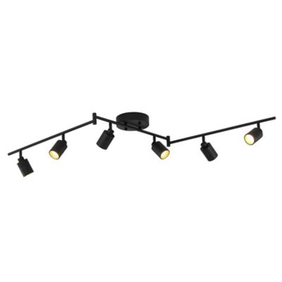 Huxe Sintia 6 Head Swivel LED Track Light - Color: Black - Size: 6 light