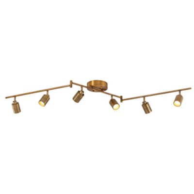 Huxe Sintia 6 Head Swivel LED Track Light - Color: Brass - Size: 6 light