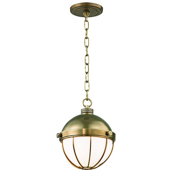 Sumner Pendant Light - Color: White - Size: Small - Hudson Valley Lighting 2309-AGB