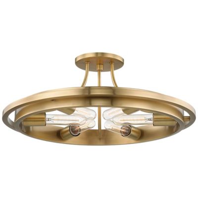 Hudson Valley Lighting Chambers Flushmount Light - Color: Brass - Size: 6 l