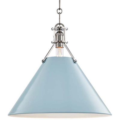 Hudson Valley Lighting Painted Cone Pendant Light - Color: Silver - Size: L