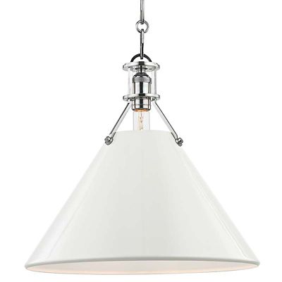 Hudson Valley Lighting Painted Cone Pendant Light - Color: Silver - Size: L