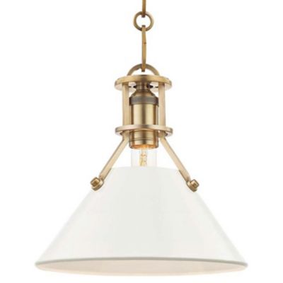 Hudson Valley Lighting Painted Cone Pendant Light - Color: Brass - Size: Sm