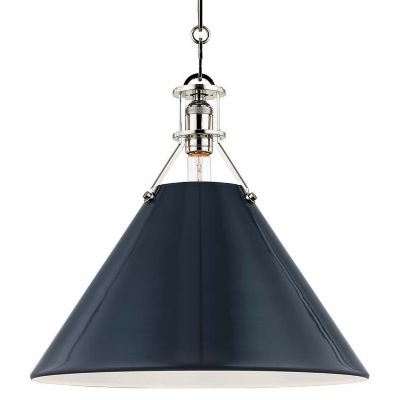 Hudson Valley Lighting Painted Cone Pendant Light - Color: Silver - Size: L