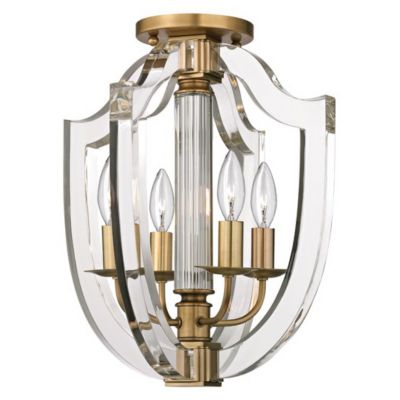 Hudson Valley Lighting Arietta Semi-Flushmount Light - Color: Brass - Size: