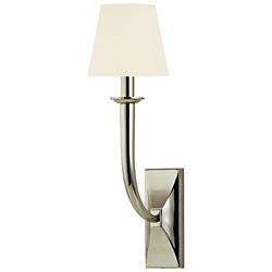 Vienna Wall Sconce (Polished Nickel/White Faux) - OPEN BOX