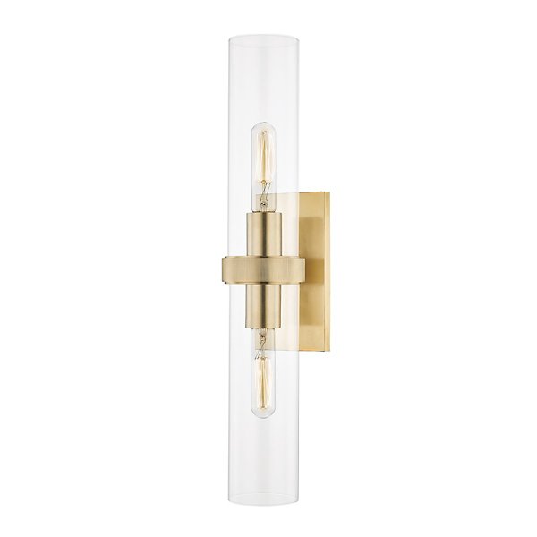 Briggs 2 Light Wall Sconce - Color: Brass - Hudson Valley Lighting 5302-AGB