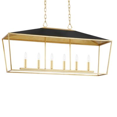 Hudson Valley Lighting Paxton Linear Chandelier - Color: Gold - Size: 6 lig