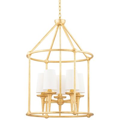 Hudson Valley Lighting Torch Caged Chandelier - Color: Gold - Size: 5 light