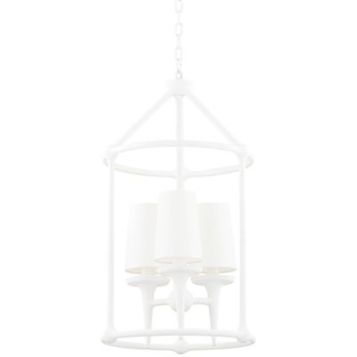 Hudson Valley Lighting Torch Caged Chandelier - Color: White - Size: 3 ligh